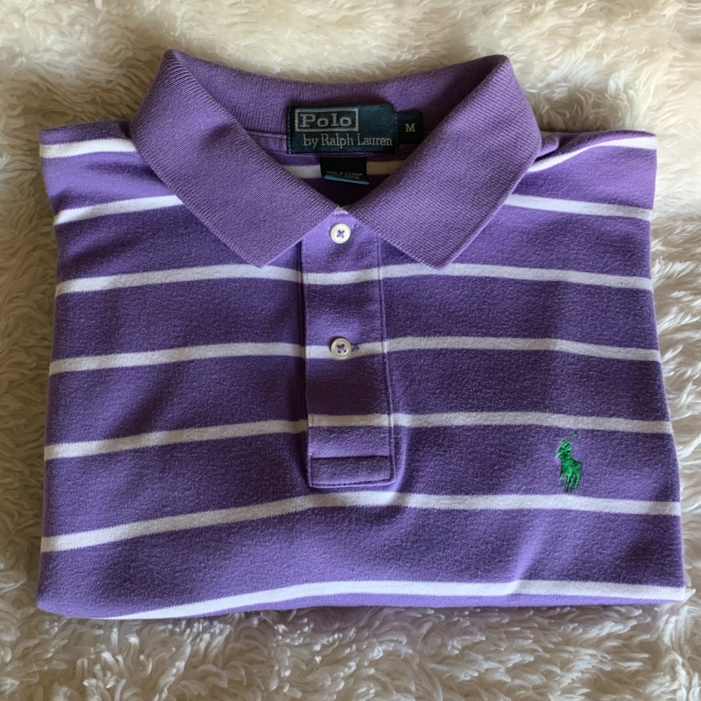 Men’s Polo Ralph Lauren Purple/white shirt Size M